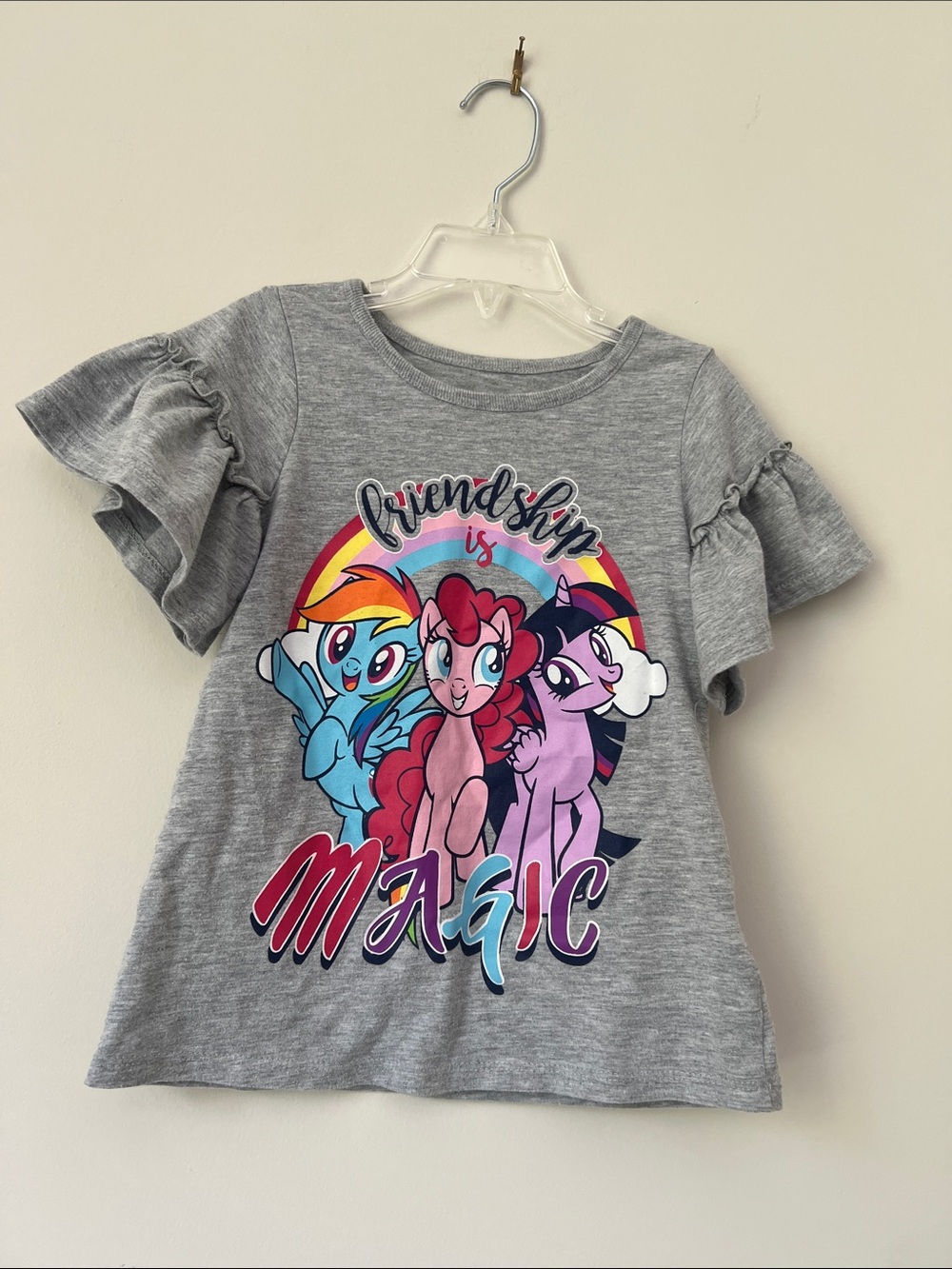 My Little Pony Gray Tee with Rainbow & Multicolor Ponies